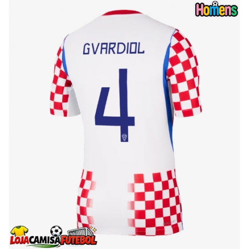 Camisa de Futebol Croácia Josko Gvardiol #4 Equipamento Principal Mundo 2026 Manga Curta